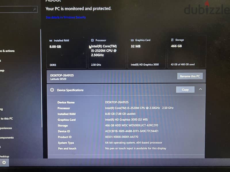 Dell latitude E6520 5