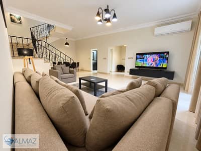 Furnished villa with a distinctive garden for rent in Al Rehab, Group 1; conveniently located near the Ring Road.