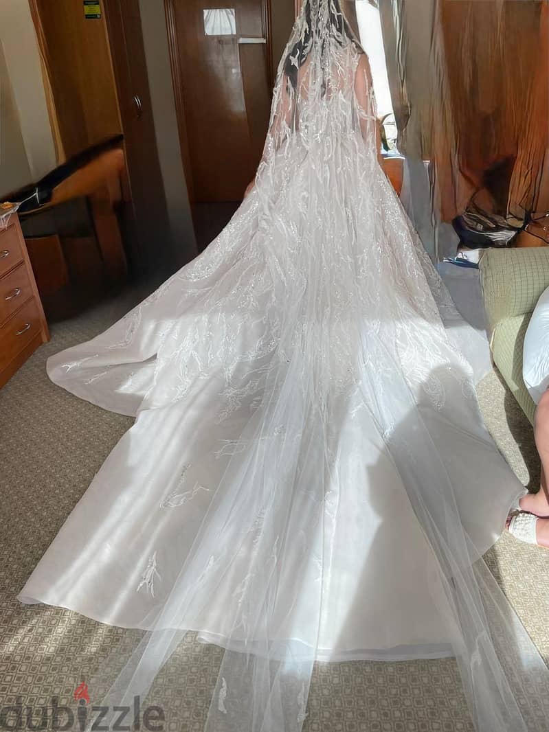 Wedding dress فستان فرح راقي تصميم "مصطفى المصري" (بالطرحة والهيدبيس) 2
