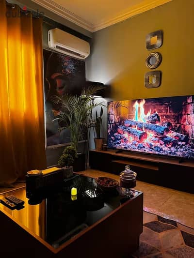 Furnished apartment for daily and monthly rent, featuring hotel-style furnishings, located in Zahraa El Maadi near Al-Khamsin Mall.