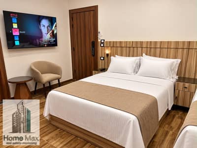 For rent, furnished hotel studio in Sheikh Zayed