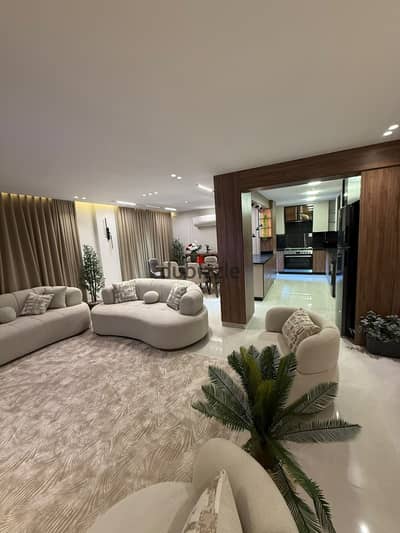 Furnished apartment for rent in Al-Rehab with super lux finishes, modern furniture at the highest level, first housing in a very distinctive location at a fantastic price