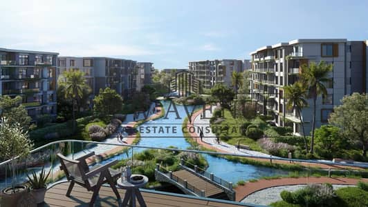 شقة متشطبة بالكامل تطل على لاجون في Palm Hills New Cairo