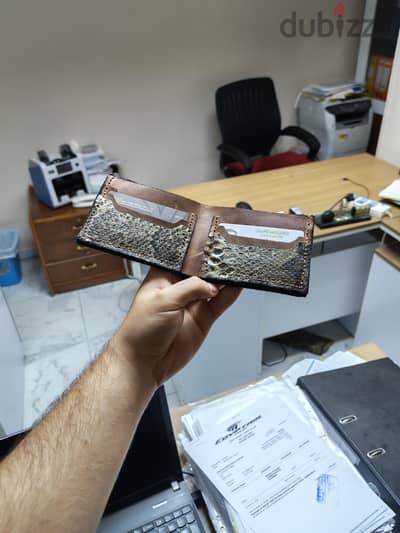 محفظة جلد طبيعي ثعبان البايثون