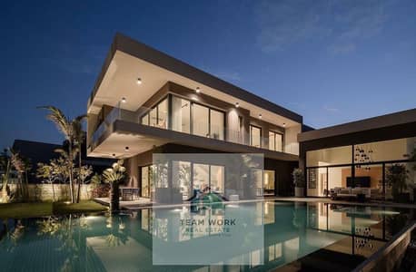 فيلا استاند الون  مميزة للبيع  ريسيل في كمبوند  سوان ليك ويست swan lake west Hassan Allam بجوار بالم هيلز A distinctive standalone villa for resale in
