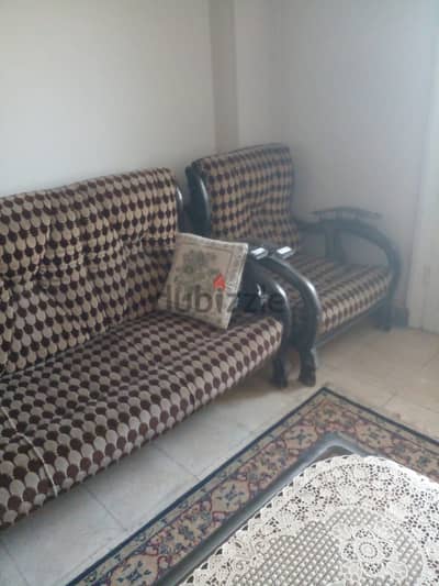 صالون كامل خشب زان طبيعي وأويما يدوية