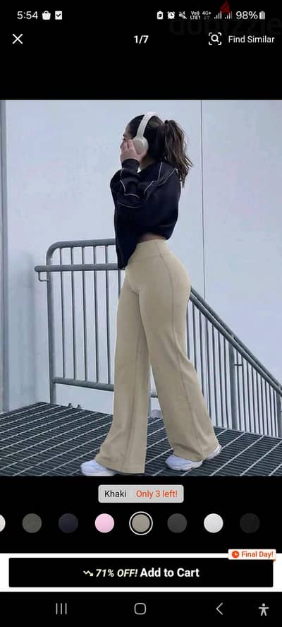sport wide leg pants medium size