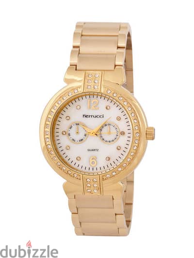 Ferrucci Women's Watch Battery with Gold Metal Strap