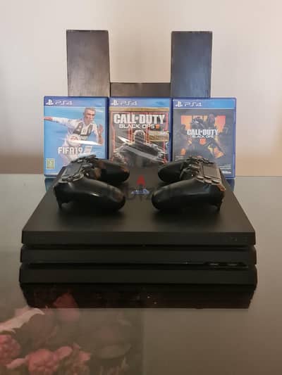 PS4 Pro 1TB + 3 Games + 2 Original Controllers | بلايستيشن 4 برو