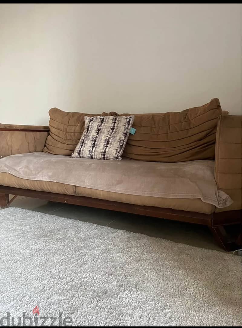 Kabbani two peice sofa set  Wooden frame 1