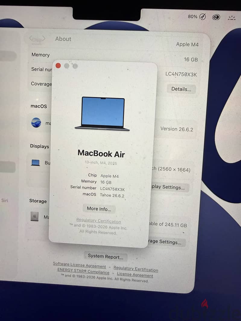 Macbook Air M4 100% 4