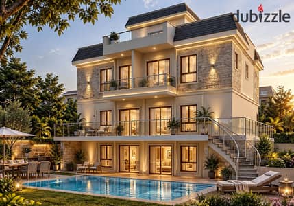 In Pool 1, a standalone villa for sale in New Zayed, within a compound of villas only. Last villa with 8 years installment.