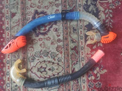 أنبوبتين تنفس وسنوركلينج للسباحة والغطس (Snorkels)