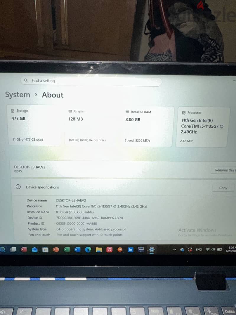 Lenovo Laptop Touch – Core i5 11th Gen  2