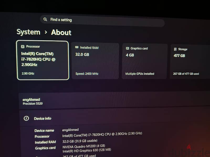 Dell precision 5520 , ram 32Gb 3