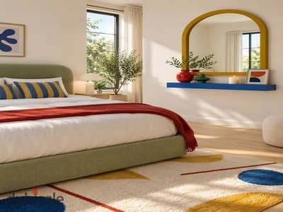 Studio for sale next to AUC, Fifth Settlement—super-luxuriously finished and including A/C units. Available with a 5% down payment and the lowest mont