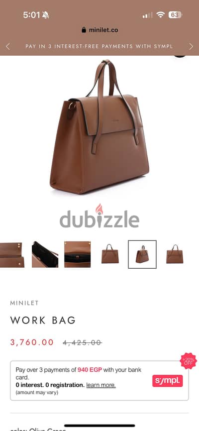 Large Shoulder Work Bag