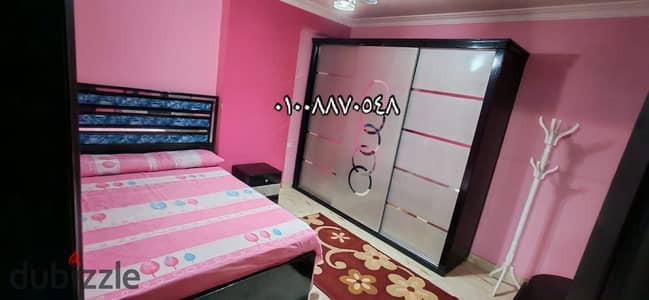 New furnished apartment for rent in Maadi, Street 10, near the metro station. It consists of two bedrooms, a reception area, a bathroom, and a kitchen. The apartment is completely new. There is one air conditioner. Ninth floor, elevator, Wi-Fi, and there is a landline phone for contact 01008870548. Floor 9, elevator, upscale location.