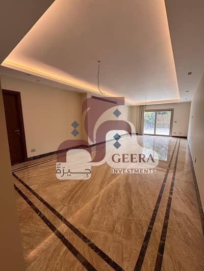 فرصة إيجار مميزة | شقة أرضي 195م بحديقة خاصة 171م في Galleria residence بجوار mivida