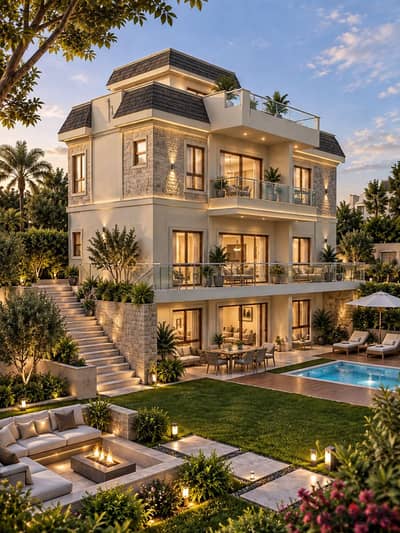Last chance in Zayed New City - Standalone Villa 410m with 352m Garden and private Swimming Pool - The Gee