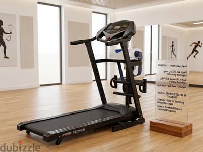 مشاية كهربائية  SPORTEC ST2196 M بحالة الممتازة + حزام تخسيس كسر زيرو