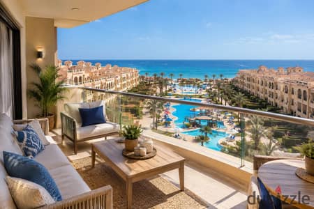 شاليه متشطب بView بانورامي بحر للبيع بالتقسيط في ارقى Resort في العين السخنة
