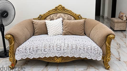 : طقم صالون دمياط بيج شيك جداً  Elegant Beige Damietta sallon