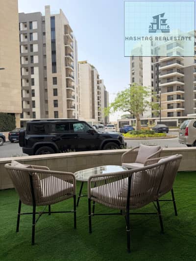 Stylish suite with a private garden for rent – ZED West | Sheikh Zayed  Bedroom + Reception + Bathroom + Kitchen Ground floor with a private garden  Luxury residence in Towers  – ZED Wes