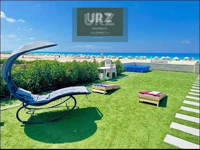 Ground-floor chalet with private garden first-row lagoon view fully finished with ACs and kitchen installments near delivery in D. O. S North Coast