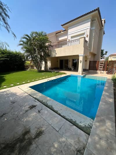 Standalone villa for rent in Lake View New Cairo with private pool 600 sqm land 475 sqm built up fully furnished luxury living prime location