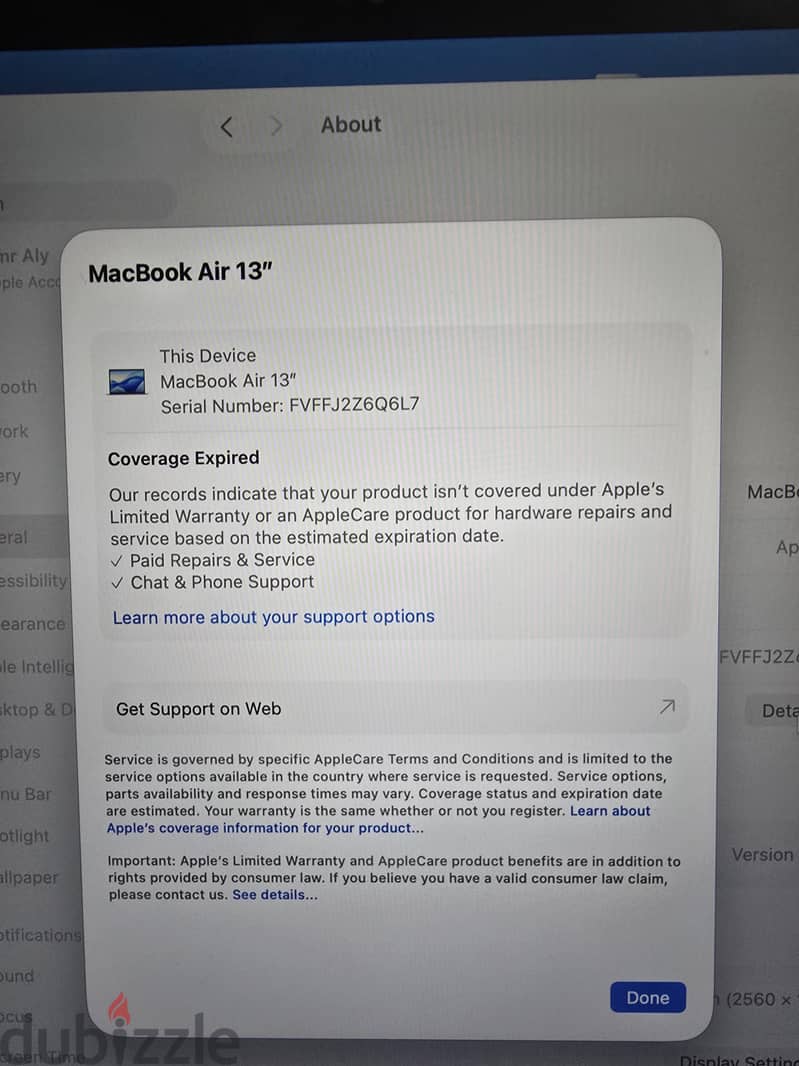 Mac book air 1 10