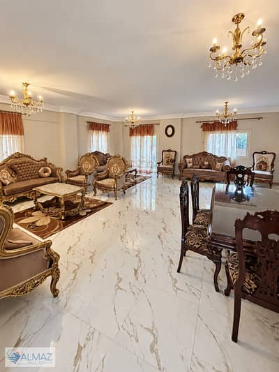 Furnished 230-square-meter apartment for rent in the Al-Banafseg Apartments district (First Settlement), near Waterway and North 90th Street.