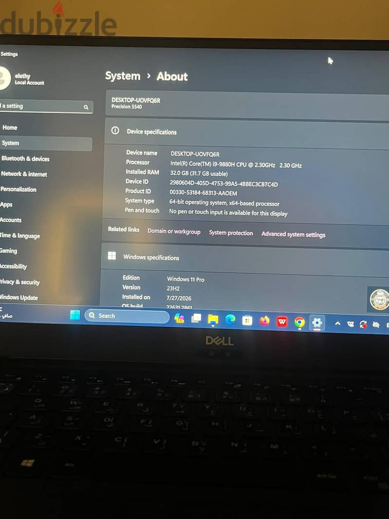 Dell Precision 5540 i9 32GB T2000 4