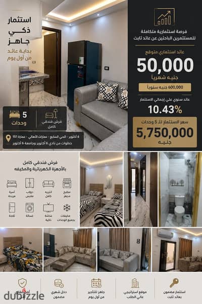 Investment Opportunity – 5 Fully Furnished Units | 7th District, 6th of October