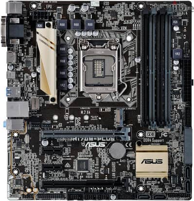 ماذر بورد h170m-plus + معالج i3-7100