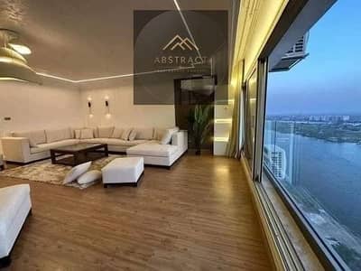 Panorama Nile View apartment super deluxe finished fully furnished and equipped on Maadi Corniche with the highest investment return in dollars on Da