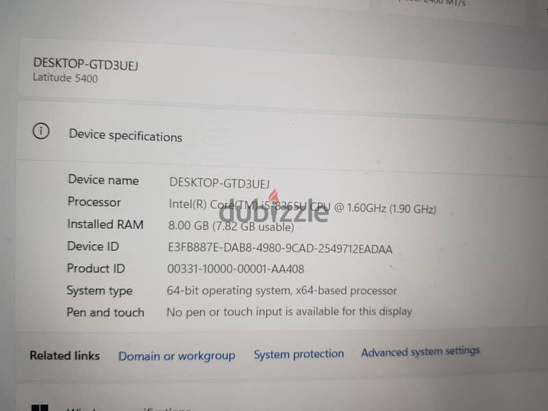 Laptop Dell Latitude 5400 6