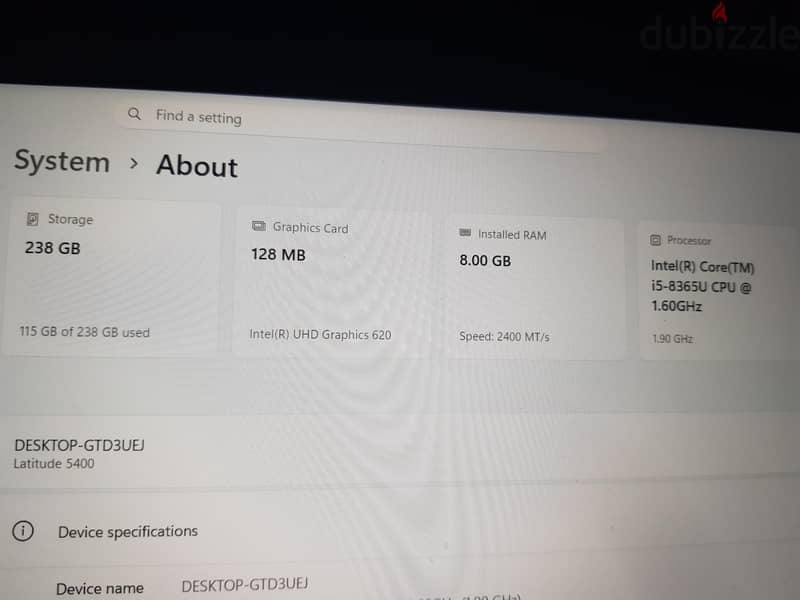 Laptop Dell Latitude 5400 7