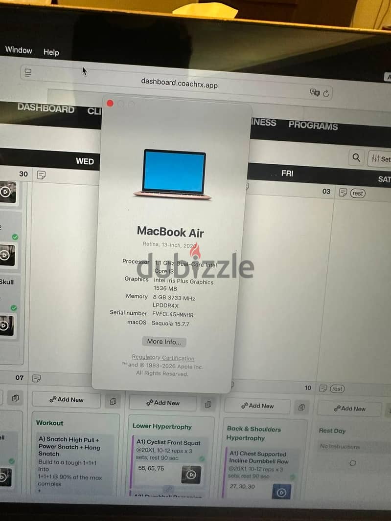 MacBook air 2020 1