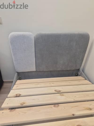 Inhouse new quilted grey bed with mechatronic storage