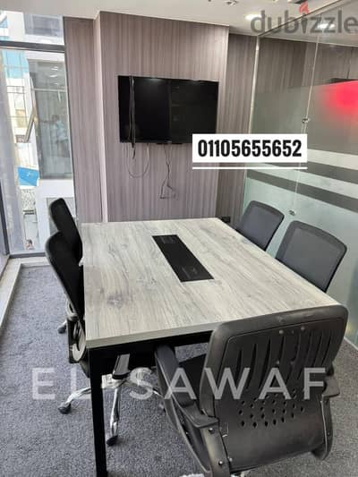 ترابيزة اجتماعات خشبmdfاسباني،ميتينج رووم،meeting table، كراسي مكتبية
