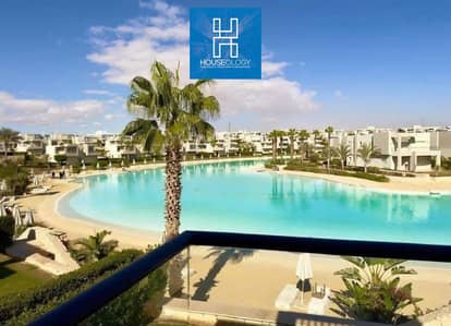 Resale chalet with sea and lagoon views for sale at the lowest market price at Azha Ain Sokhna; fully finished.