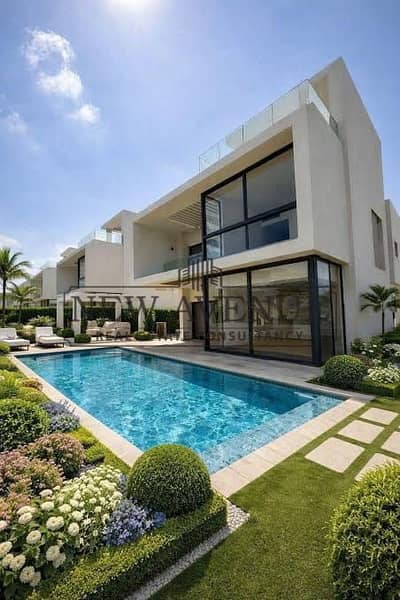 فيلا مستقلة ٥ غرف ماستر موقع مميز جدا مباشرة على البحيرات و بحرى فى كمبوند water way villas التجمع الخامس