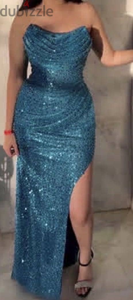 Turquoise Soirée Dress  1