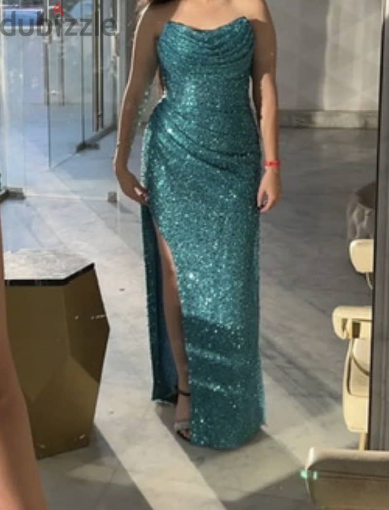 Turquoise Soirée Dress  2