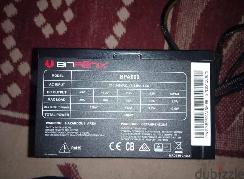 power supply 600w bitfenx 5