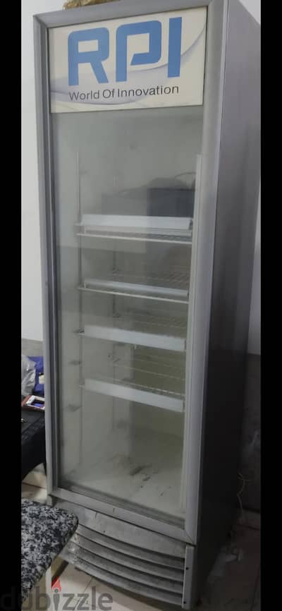ثلاجة راسي رويال بالاس، 400 لتر،باب زجاج ، فضي، RPI R60 BR 400