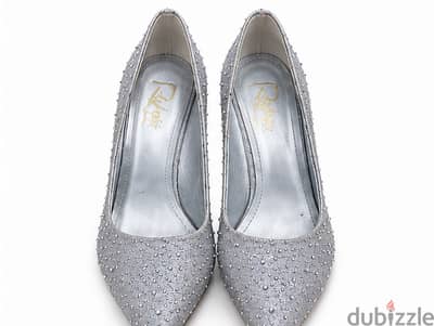Silver Glitter Heels - Size 37