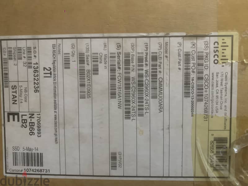 Cisco Switch model Catalyst 2960X – WS-C2960X-24TS-L 2