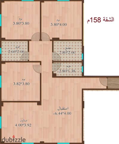 شقة 158م بحي المستشارين بمدينه الشروق